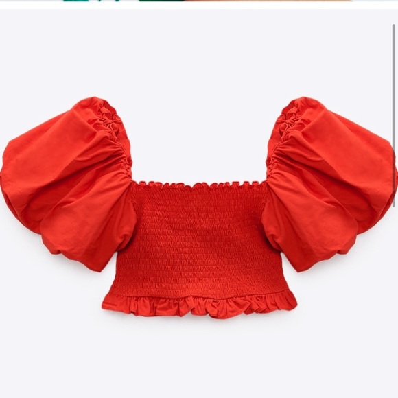 Zara Tops Zara Puff Sleeve Top Poshmark
